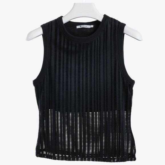 T by Alexander Wang PF/16 Black Stretch Jacquard Tank Top - Picture 2 of 8